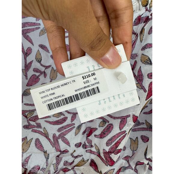 Poupette St Barth Honey Mini Top Blouse M NWT $210 Resort Boho Cotton - Picture 4 of 8